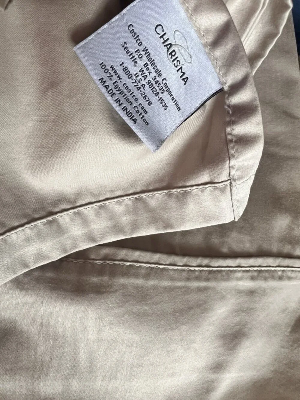 KING Flat Sheet Ecru 100% Egyptian Cotton Tan Luxury Linens Charisma PRISTINE